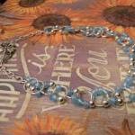 - Glass Beaded Linked Necklace Baby Blue Glass..